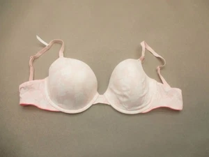 NWT 34D PINK Victorias Secret Womens Beige Lined Underwired Demi Bra 10R - Picture 1 of 10