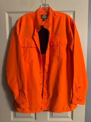 Cabelas Blaze Orange Hunting Shirt Mens Medium Button Up Mesh Lined Outdoor - Image 1 of 4