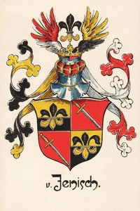 V.Jenisch Hamburgo escudo de armas dibujo 1900 - Imagen 1 de 1