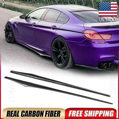 Labio de extensión de faldón lateral carbono real para BMW F06 650i Gran Coupé M-Sport 2012-18 Foto 1 de 4