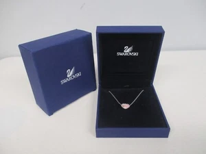 SWAROVSKI 1000631 BREAST CANCER PINK HEART PENDANT NECKLACE MINT IN BOX! - Picture 1 of 9