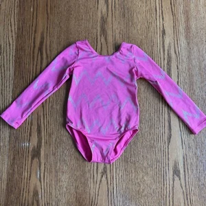 Girls Pink Long Sleeve Gymnastics Dance Leotard Shimmer Size XSmall - Picture 1 of 5