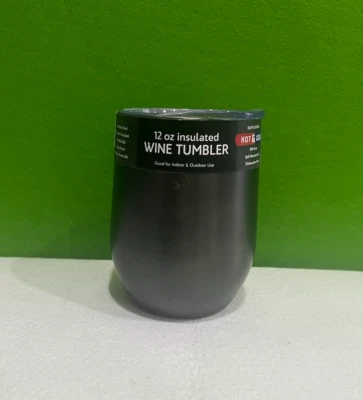 THIRSTYSTONE ОТ CAMBRIDGE ЧЕРНЫЙ ИЗОЛИРОВАННЫЙ ВИНО КОФЕ ПУТЕШЕСТВИЙ СТАКАН 12 УНЦИЙ НОВЫЙ - Изображение 1 из 3