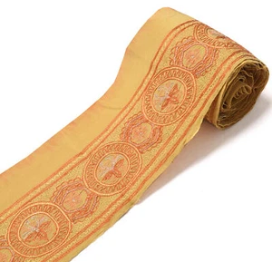 Sushila Vintage Green Saree Border Indian Craft Sewing Trim Embroidered Lace - Picture 1 of 5