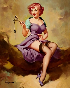 Gil Elvgren Pin-Up "It's a Snap" 8"x10" Reproduction Art Print 8x10 - Picture 1 of 3