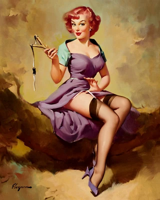 Impresión artística reproducción Gil Elvgren pin-up "It's a Snap" 8"x10" 8x10 Foto 1 de 3