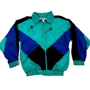 Vintage Pro Spirit Track Jacket Men Sz S Blue Black Windbreaker Full Zip Green - Picture 1 of 11