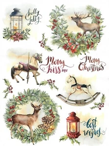 Rice Papers Christmas Winter Animals Decoupage Scrapbook and Crafting Sheet 110 - Picture 1 of 1