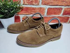 VGC BOYS M&S KIDS UK 6 EU 39.5 TAN BROWN SUEDE LACE UP SMART DERBY SCHOOL SHOES - Picture 1 of 6