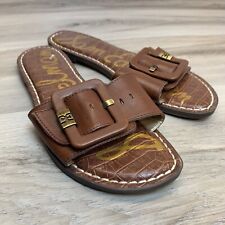 Sam Edelman Granada Women's Slide Sandal Flats Shoes Brown Leather Size 7M
