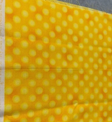 Yellow Polka Dot Fabric 18x22" Quilting Cotton By Moda Fabrics - Image 1 of 4
