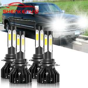 4SIDE 9005+9006 LED Combo Headlight Kit COB 440W Light Bulbs High Low Beam - Picture 1 of 12