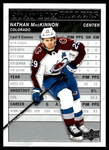 2023-24 Upper Deck #SB-3 Nathan MacKinnon Colorado Avalanche Stat Box Fillers - Picture 1 of 2