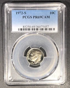 1972-S Proof Roosevelt Dime PCGS PR-69 CAM, Kaufen Sie 3 Artikel, erhalten Sie 5 $ Rabatt!! - Bild 1 von 2