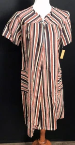 Vintage Renee Full Length Artist Career Zipper Smock Brown Size 12 Small NWT - Picture 1 of 5