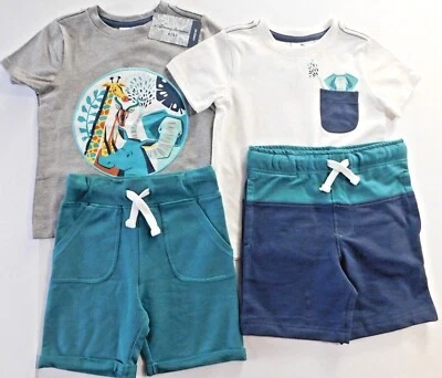 Tommy Bahama Baby Boy 2 T-Shirts 2 Shorts Size 12 Months 4 Pc ZOO Set NEW - Image 1 of 4