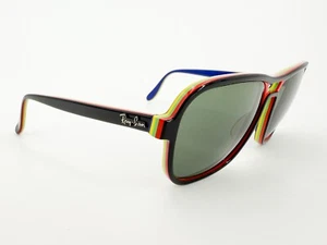 Vintage Ray Ban B&L Stateside Aviator Sunglasses FRAMES Black Blue Red J952 - Picture 1 of 8