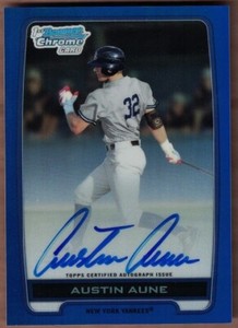 2012 BOWMAN CHROME DRAFT AUTO BLUE REFRACTORS #AAU AUSTIN AUNE #074/150