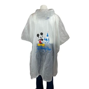 Disney Parks Kids Hooded Poncho One Size Clear Plastic - Picture 1 of 2