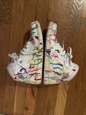 Talla 10 - Air Jordan 1 Mid Blanco/pintura personalizada Foto 1 de 4