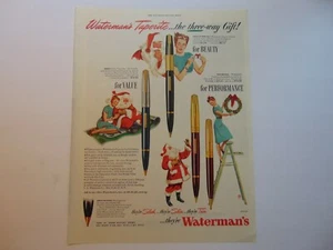 1946 WATERMAN'S TAPERITE INK PENS vintage art print ad - Picture 1 of 1