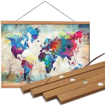 24 inch TGL Magnetic Poster Frame Hanger Black or Teak - Image 1 of 4