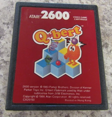 Qbert (Atari 2600, 1988) Red Label - Tested Working - Image 1 of 3