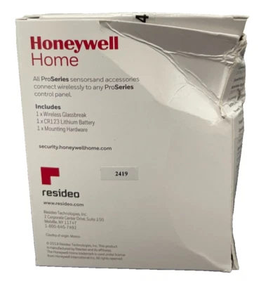 Brand New Honeywell PROSIXGB Pro Series Wireless Glassbreak Sensor Discarded box - Image 1 of 3