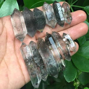 Cristal de cuarzo Herkimer negro natural crudo 76 g 12 piezas cristal curativo ic1247 - Imagen 1 de 11