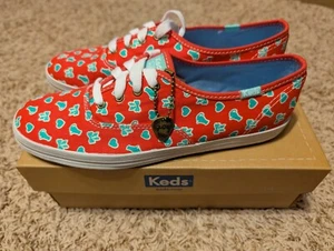 NEW Keds Taylor Swift TS Pink Green Heart/Bow Print Version Eras Tour RARE 8 - Picture 1 of 7