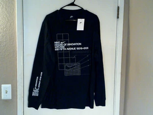 NEW NIKE NSW "NYC House of Innovation LS Tee" MEN'S BLACK T-SHIRT XL CU3568-100 - Picture 1 of 7