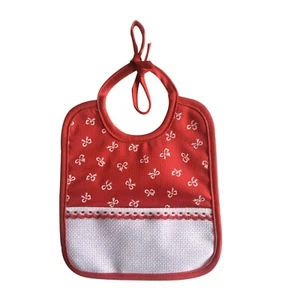 Offerta! N. 4 bavaglini natalizi La Chiocciolina con inserto di tela Aida - Foto 1 di 4