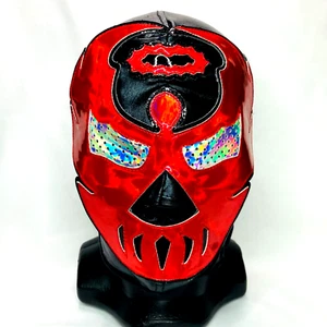 Death Angel Semi Professional Wrestling Luchador Mask Adult Size Black Red Colo - Picture 1 of 6