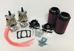 Banshee 34m 34 Mil PWK Style Carbs Carb Carburetors Intake Manifold Set Filters - Picture 1 of 1