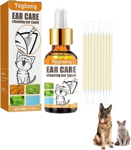 Gocce per Acari Dell Orecchio, Gocce D'Acari, Pulisci Orecchie Cane E Gatto, Det - Foto 1 di 6