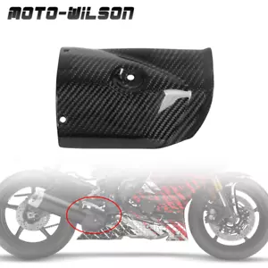 For Yamaha YZF-R6 17-21 100% Carbon Fiber Exhaust Pipe Cover Heat Shield Gloss - Picture 1 of 13