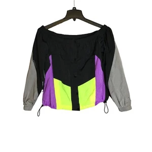 Alexander Wang Colorblock Nylon Jacket Designer Wind Breaker Size S Preppy - Picture 1 of 8