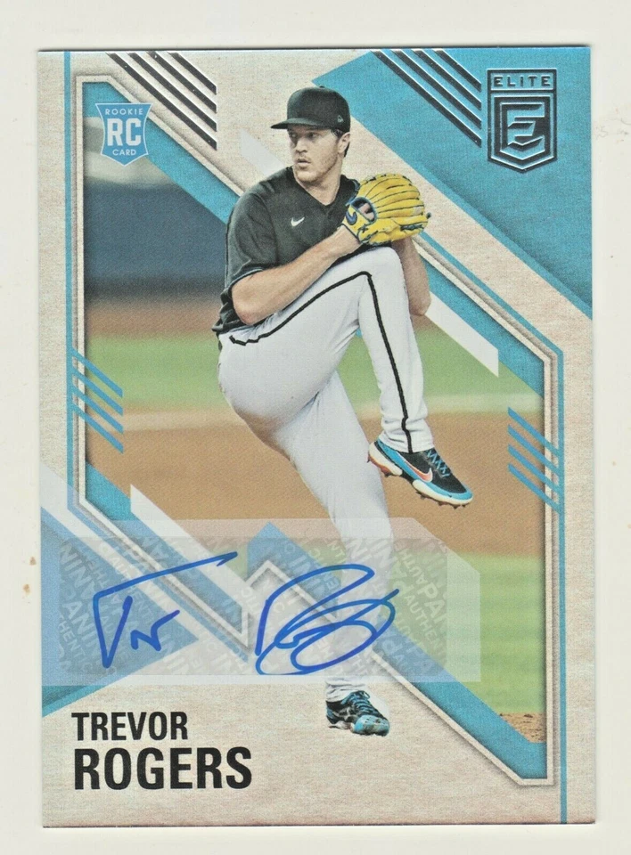 2021 Panini Chronicles ELITE AUTOGRAPH #46 TREVOR ROGERS RC Rookie AUTO Marlins - Image 1 of 2