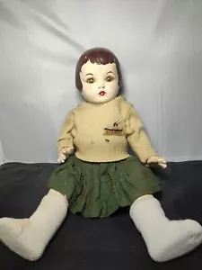 💥Súper Raro💥 Antiguo Muñeco Bebé Composición Pre 1940 Ojos Dormidos Sin Marca - Imagen 1 de 9