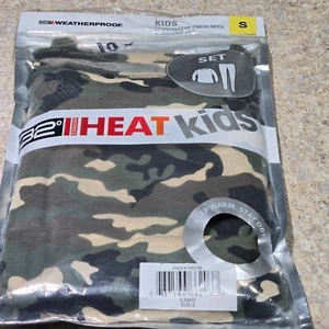 KIDS SMALL GREEN CAMO 32 DEGREES HEAT LONG SLEEVE TEE & LEGGINGS SET BASE LAYER - Picture 1 of 4