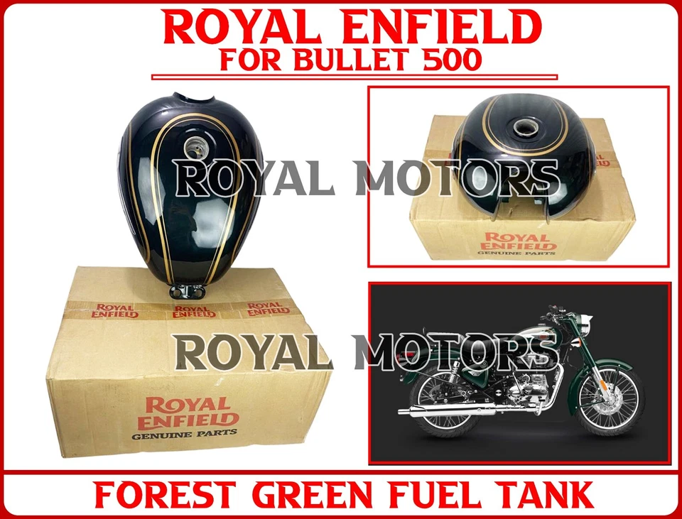 Royal Enfield "FOREST GREEN FUEL TANK" For Bullet 500 - With Express Shipping - Image 1 of 4