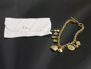 Authentic Christian Dior Necklace Vintage Icon Logo Metallic #10084 - Picture 1 of 9