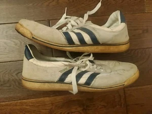 SWEET VINTAGE 1980'S TRAX 3 STRIPE ATHLETIC SHOES MEN'S SIZE US10.5 SMUSHED - Picture 1 of 9