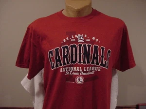 SWEET St. Louis Cardinals Men's Sz Lg Dark Red Majestic Cotton T-Shirt #1, NEW! - Picture 1 of 1