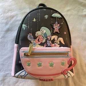 Rare Disney Alice in Wonderland Very Merry Unbirthday Tea Party Mini Backpack - Picture 1 of 10