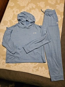Hurley Girls 2-Piece Hoodie Jogger Set Drawstring Pocket Size XL Light Blue - Picture 1 of 3