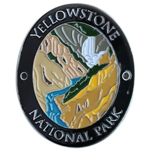 Yellowstone National Park Walking Stick Medallion - Wyoming Hiking Stick Badge - Picture 1 of 2