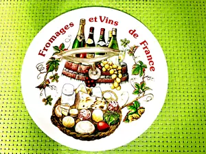 Tradition CNP Frankreich Wein Käse Servieren Porzellan Tablett Metallgriff D = 10,5" - Bild 1 von 8
