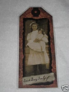 PRIMITIVE REPLICA VINTAGE GIRL DOLL LAMINATED BOOKMARK  - Picture 1 of 1