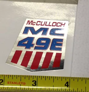 McCulloch Kart decal MC 49e MC49E on CHROME Vintage Go Kart - Foto 1 di 1